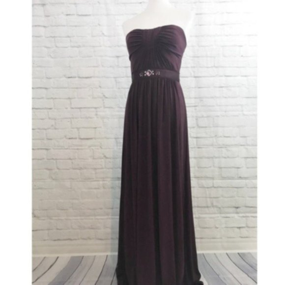 Max and Cleo Full Length Plum Gown Size 6 - Picture 1 of 7